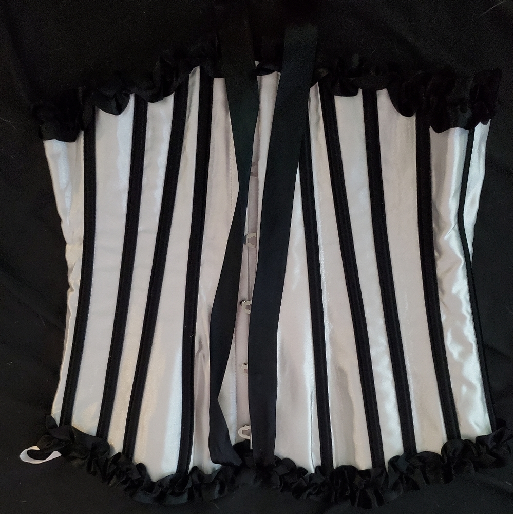 Black and white striped corset